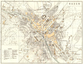 SWITZERLAND. Baden 1910 old antique vintage map plan chart
