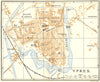 BELGIUM. Ypres. Town city ville plan carte map 1924 old antique chart