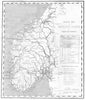 SOUTHERN NORWAY showing railways & Rideveje Fjeldveje (horse paths) 1896 map