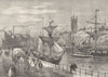 BRISTOL. St Augustine's Quay, Erection bridge 1898 old antique print picture