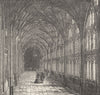 GLOS. Cloisters of Gloucester cathedral 1898 old antique vintage print picture