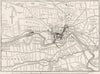 YORKS, sketch map Richmond 1898 old antique vintage plan chart