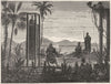 CAMBODIA. Priest sounding Bell of a temple 1880 old antique print picture