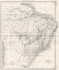 BRAZIL. Amerique. Bresil Brasil 1875 old antique vintage map plan chart
