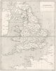 ENGLAND. Angleterre 1879 old antique vintage map plan chart