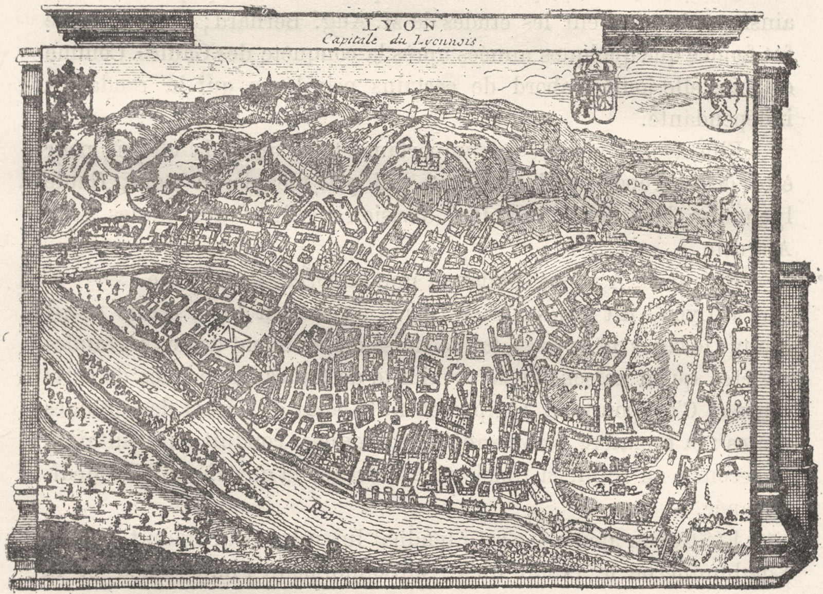 RHÔNE. Lyon. Ancien plan de 1880 old antique vintage map chart