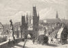 CZECH REPUBLIC. View from the Carlsbrucke, Prague c1893 old antique print