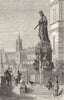 CZECH REPUBLIC. Prague. Statue of Charles IV c1893 old antique print picture