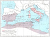 ROME. & Carthage at beginning of 2nd Punic War, 218 BC 1956 old vintage map