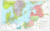 SCANDINAVIA. Decline of German power, Baltic Region, 1380-1560 1956 old map