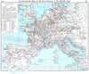 EUROPE. Ecclesiastical Map of Western, Middle Ages; around Naples 1956 old