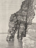 SCOTLAND. Giant's Leg, Noss c1886 old antique vintage print picture