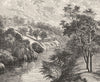 AUSTRALIA. The Yarra Yarra, near Melbourne 1886 old antique print picture