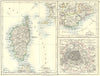 FRANCE. Corsica; Riviera; Dept of Seine, enlarged area Paris with Fort 1897 map