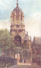 OXFORD. Tom Tower, Christ Church College 1903 old antique print picture