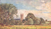 OXFORD. Magdalen college tower from the Meadows 1903 old antique print picture