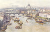 The Heart of London from Tower Bridge. London. By Ernest Haslehust 1920 print