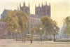 Westminster Abbey. London. By Ernest Haslehust 1920 old antique print picture