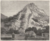 INDIA. View of the Pyramidal Hill, Alwar c1880 old antique print picture