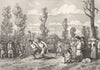 BRETAGNE. La Course 1844 old antique vintage print picture