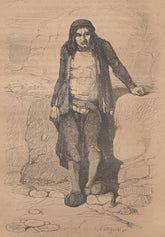 FINISTÈRE. Homme de la Cote Guissény(Finistere) 1844 old antique print picture