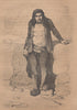 FINISTÈRE. Homme de la Cote Guissény(Finistere) 1844 old antique print picture