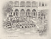 SYRIA. Palestine. Courtyard in Damascus 1920 old antique vintage print picture