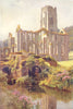 Fountains Abbey. Yorkshire. By Ernest Haslehust 1920 old antique print picture