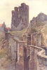Scarborough Castle. Yorkshire. By Ernest Haslehust 1920 old antique print