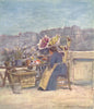 PARIS. A Flower Stall 1909 old antique vintage print picture