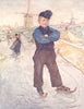 NETHERLANDS. South Holland. A peasant boy of Veere on skates 1904 old print