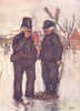 NETHERLANDS. Drenthe. Old Dutchmen on skates 1904 antique print picture