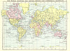 WORLD. British Empire & Commercial Highways; Small map 1912 old antique