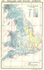 UK. England and Wales. Climate; Small map 1912 old antique plan chart