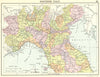ITALY. Northern Italy; Small map 1912 old antique vintage plan chart