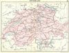 SWITZERLAND. Switzerland; Small map 1912 old antique vintage plan chart