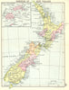 NEW ZEALAND. Dominion of. Inset map Fiji Islands; Small map 1912 old