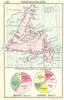 CANADA. Newfoundland. Newfoundland & Labrador; Small map 1912 old antique