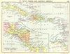 WEST INDIES. West Indies; Inset Map of Central America; Small map 1912 old