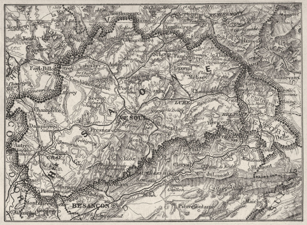 HAUTE-SAÔNE. Saone(Haute-) 1878 old antique vintage map plan chart
