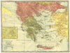 'Greece and part of Turkey in Europe'. Turkish Crete. Athens inset 1907 map