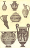DECORATIVE. Greek Vases 1907 old antique vintage print picture
