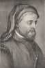 AUTHORS. Geoffrey Chaucer 1907 old antique vintage print picture
