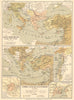 MEDITERRANEI CROCIATE. Gerusalemme Impero Latino Costantinopoli Siria 1889 map