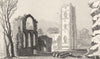 YORKSHIRE. Fountains Abbey, Yorkshire. DUGDALE 1845 old antique print picture