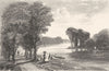 LONDON. Near Hampton, Middlesex. DUGDALE 1845 old antique print picture