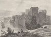 WALES. Chepstow Castle, Monmouthshire. DUGDALE 1845 old antique print picture