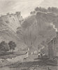 DERBYSHIRE. Peverel Castle, Derbyshire. DUGDALE 1845 old antique print picture