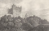 DERBYSHIRE. Bolsover Castle. DUGDALE 1845 old antique vintage print picture