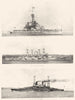 SHIPS. Brazilian Minas Geraes; HMS Triumph; USA Michigan 1910 old print